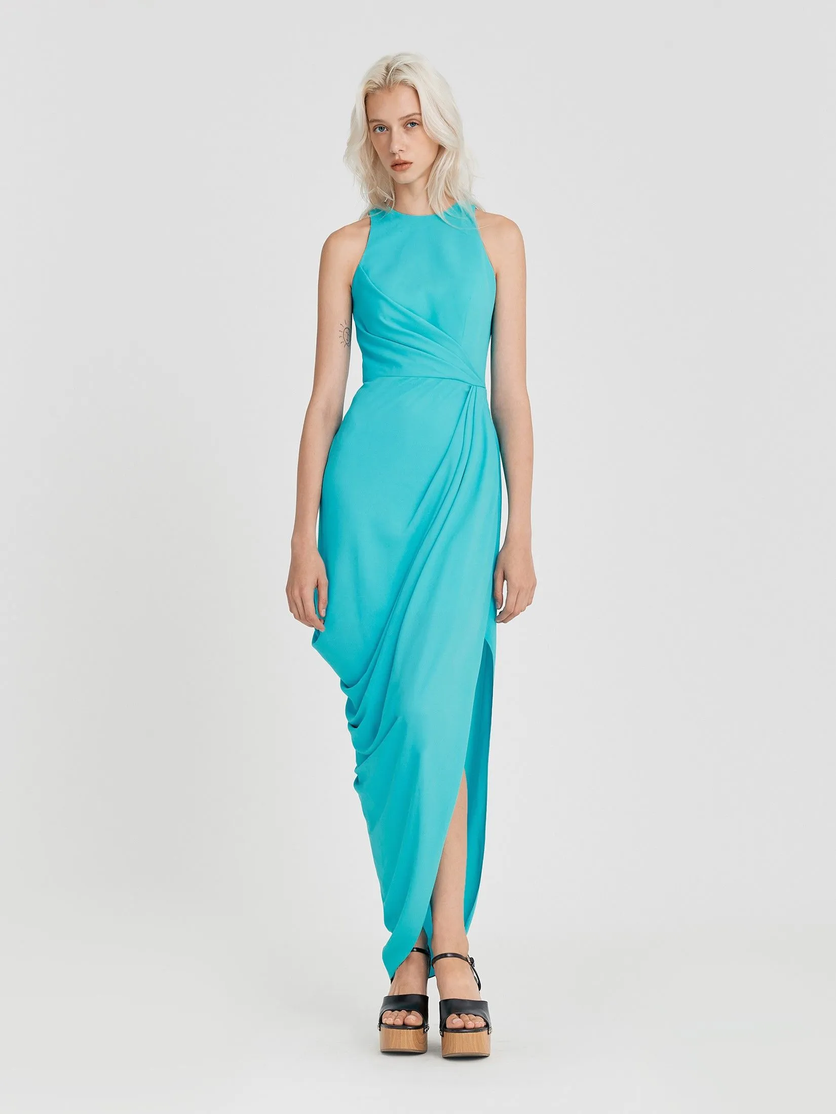 ASV (AW24) Ashly Draped Women Dress Blue