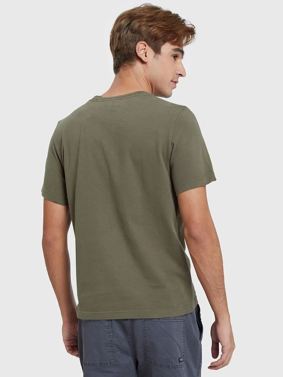 DEFRY 01 Men T-Shirt Short Sleeves Graphic Printed Green