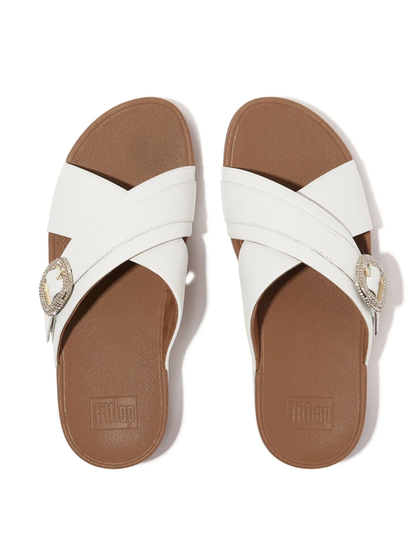FitFlop™ WOMEN'S LULU CRYSTAL-BUCKLE CROSS WHITE