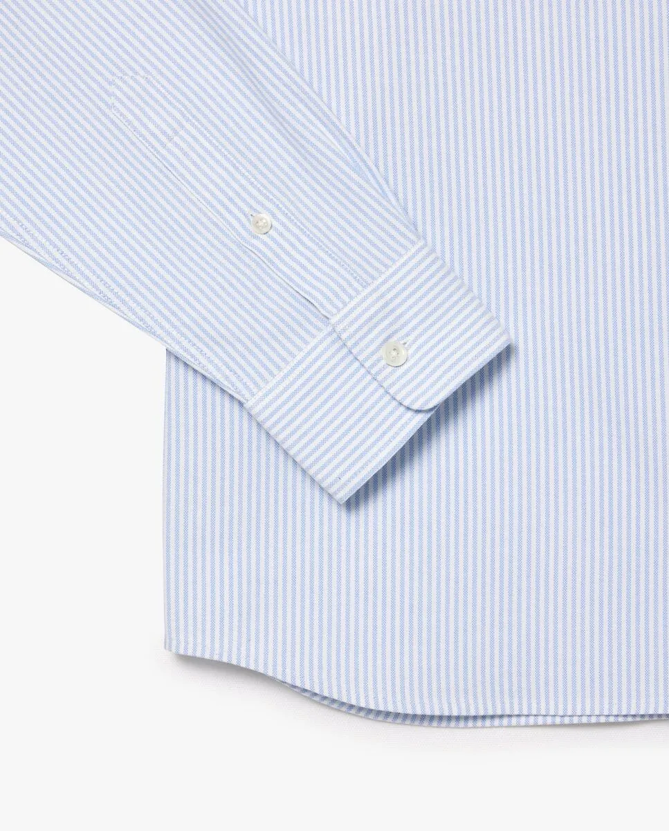 LACOSTE Regular Fit Striped Oxford Shirt Blue