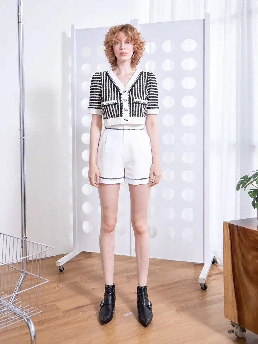 THEA BY THARA White Graphic-Print Shorts