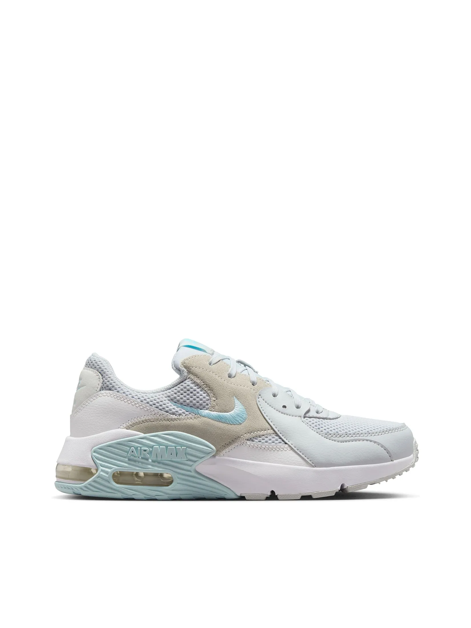 NIKE Women Sneakers Air Max Excee CD5432-013 Pure Platinum/Glacier Blue-Summit White Size - 6 US