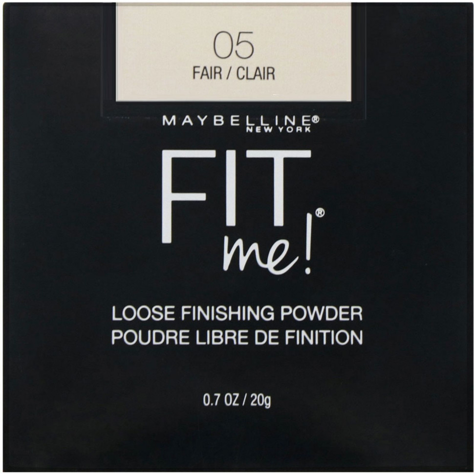 Maybelline, Fit Me, рассыпчатая финишная пудра, оттенок 05 «Светлый», 20 г