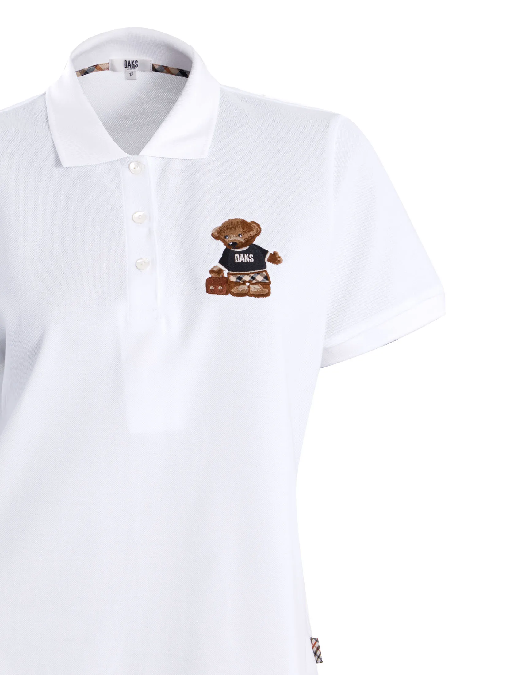 DAKS Women  Short Sleeve Polo Regular Fit White