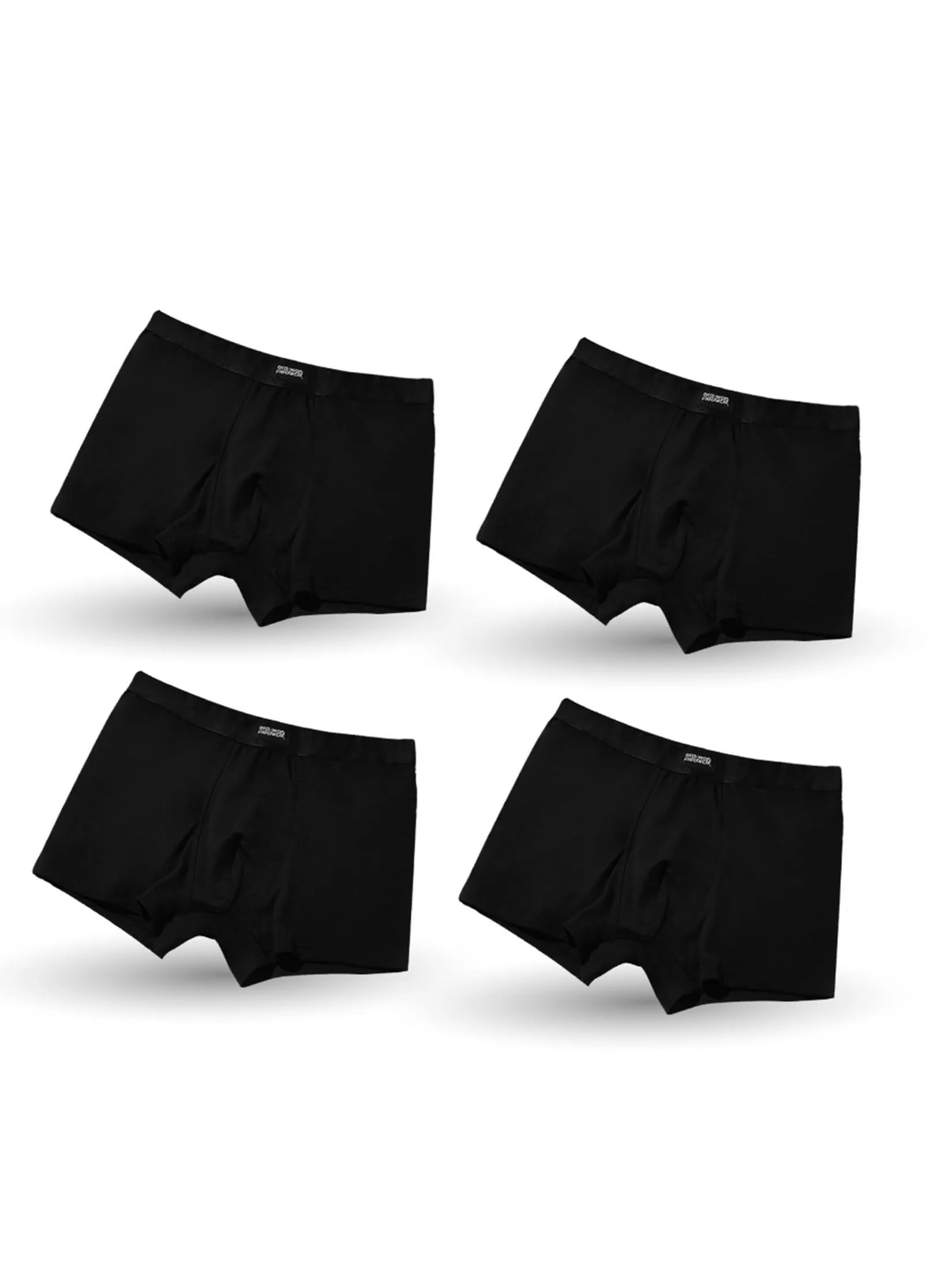 ERA-WON Men's Underwear trunk  Zinc Plus Anti-bac Black 4 Pcs