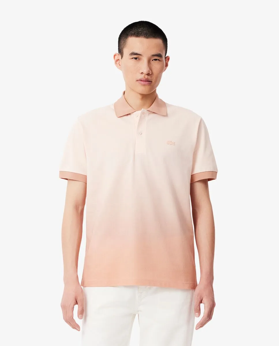 LACOSTE Classic Fit Ombr  Print L.12.12 Polo Shirt Pink