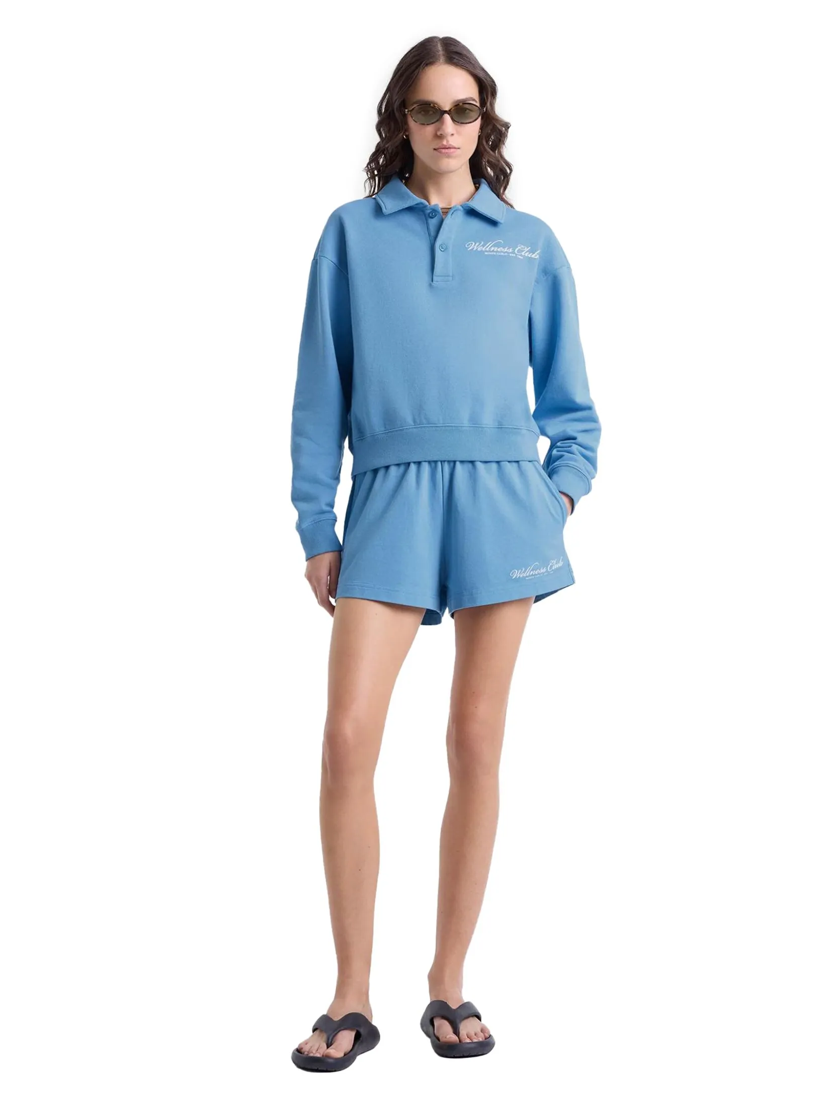 SPORTY & RICH Women Disco Short Wellness Club - Juniper/White