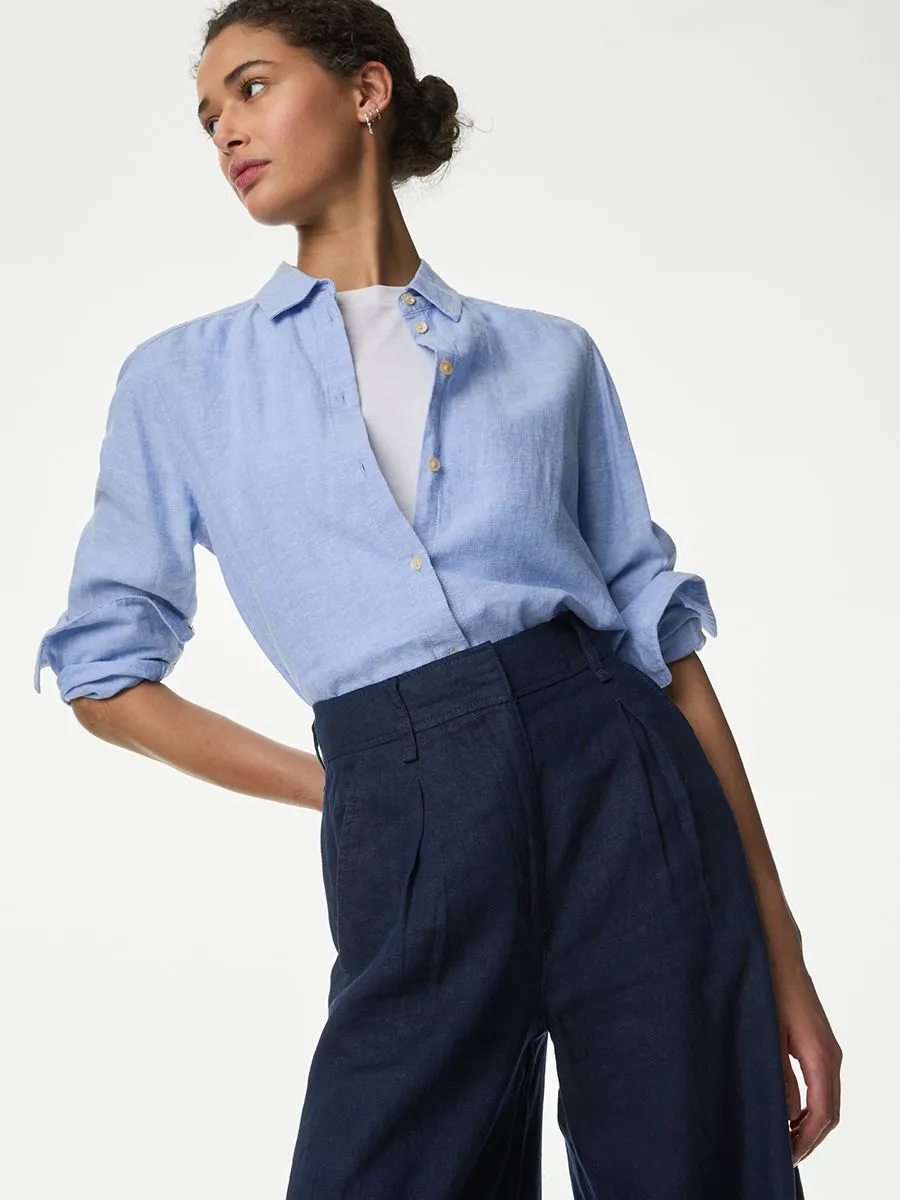 MARKS & SPENCER Women Flared Pants Navy