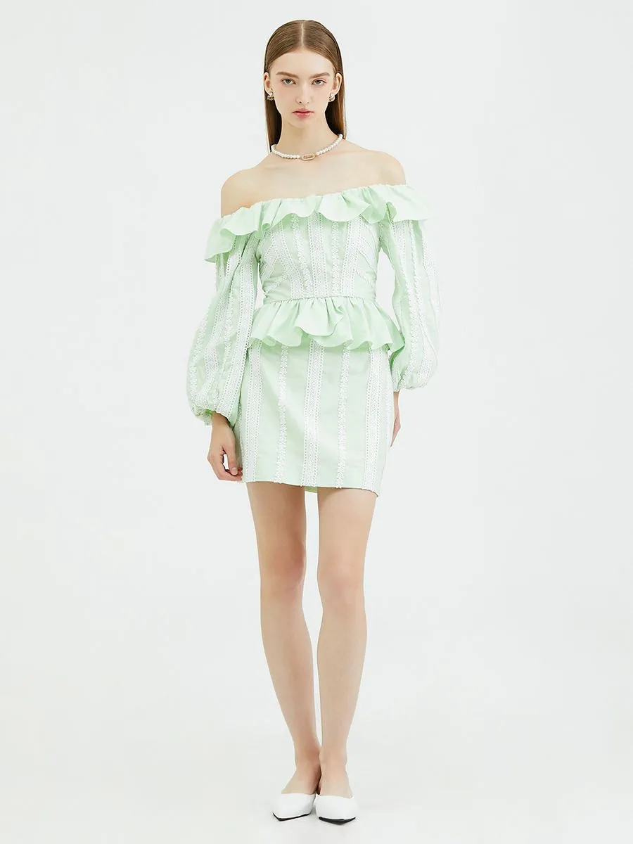 KLOSET (SS24)Lace Mini Skirt Green