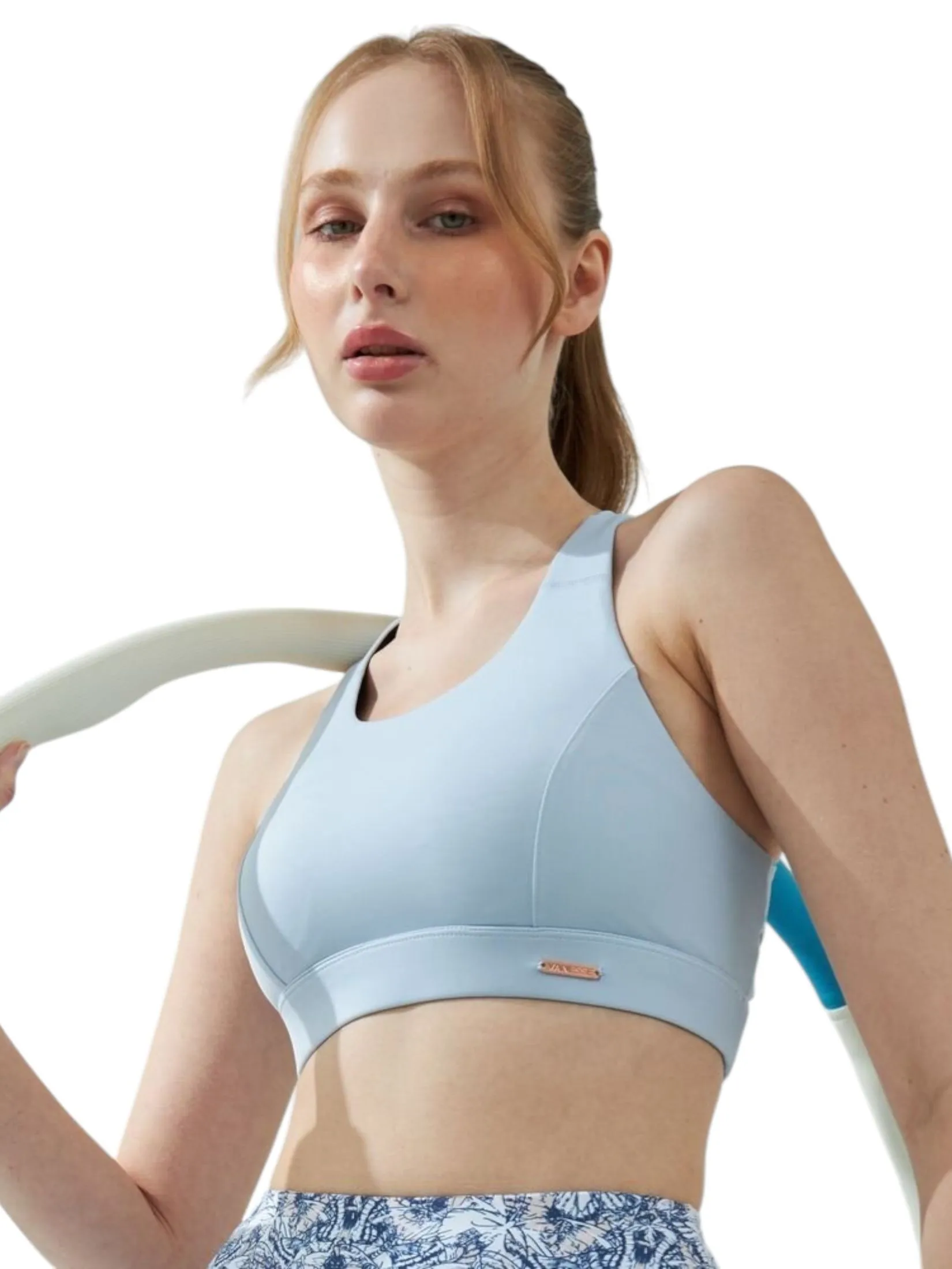 VANESSE Light Blue CROSS STRAP SPORT BRA (029068)