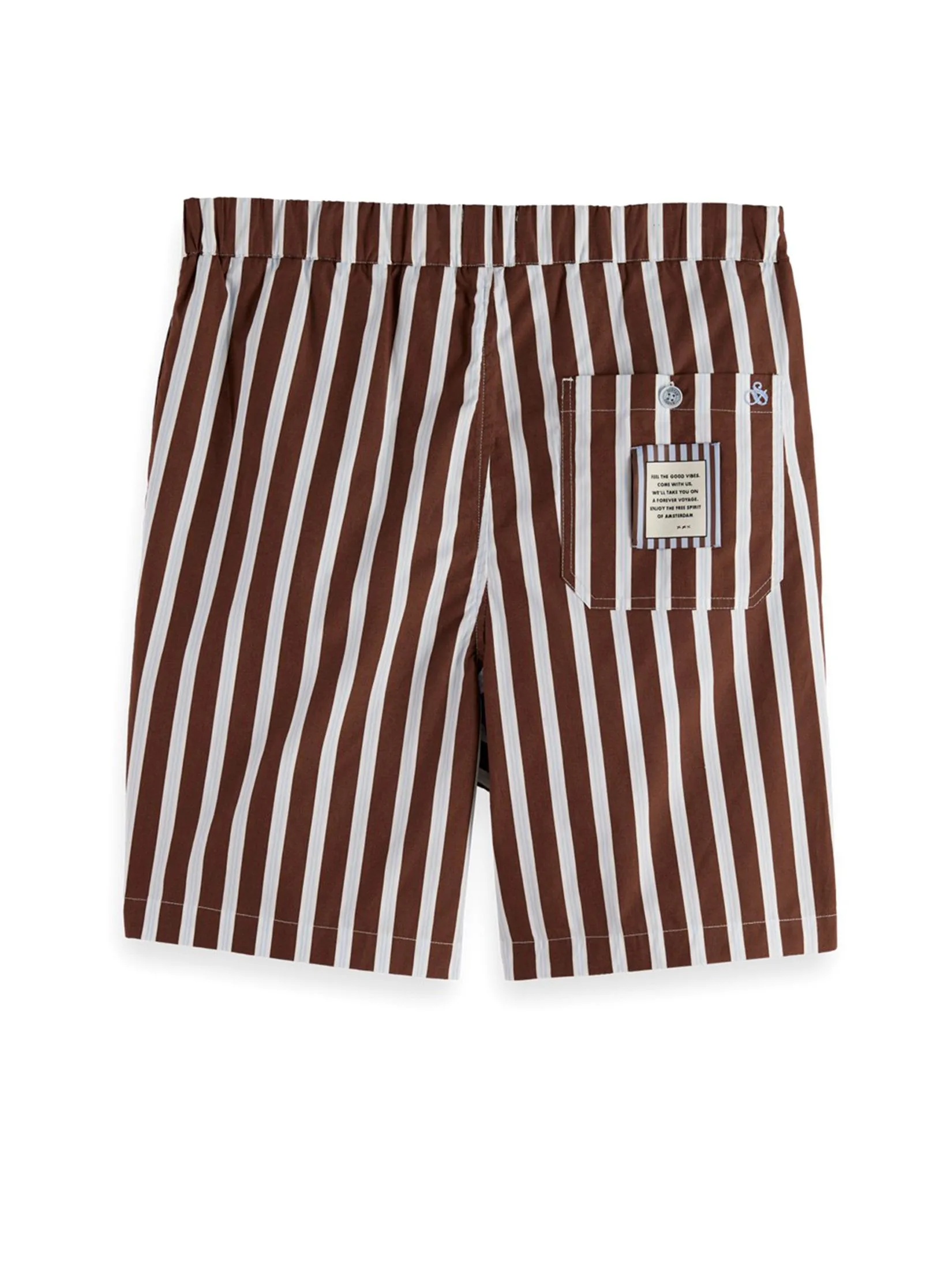 SCOTCH&SODA Men Bermuda Short Fave - Relaxed Fit Striped Poplin Cold Brew Stripe