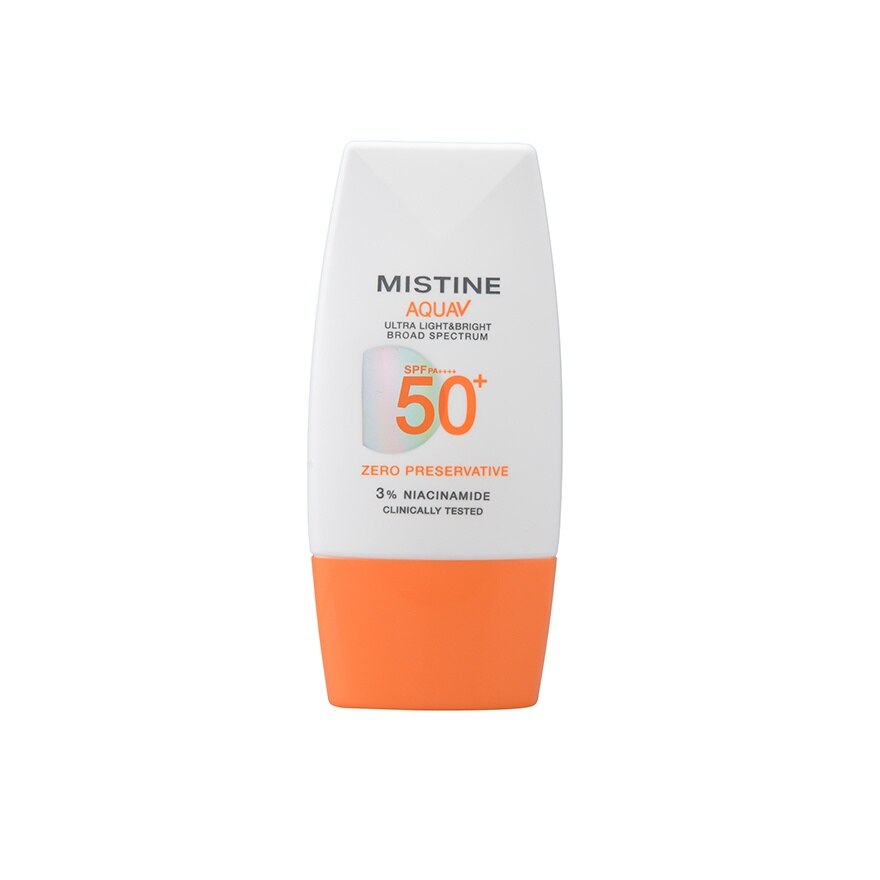 Mistine Aqua V Ultra Light  Bright Sunscreen SPF50+ PA++++ 40 Ml. - Orange