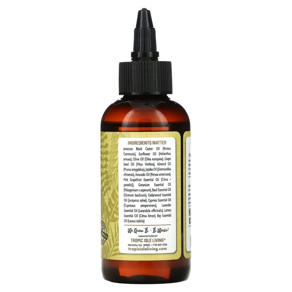 Tropic Isle Living, Natural Hair Growth Oil, ямайское черное касторовое масло, 118 мл (4 жидк. Унции)