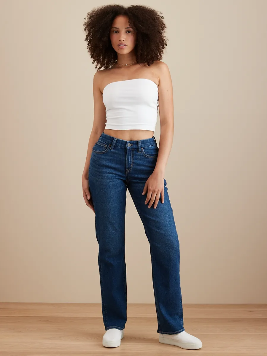 AMERICAN EAGLE WOMEN CURVY STRAIGHT JEANS 979 MEDIUM STANDARD