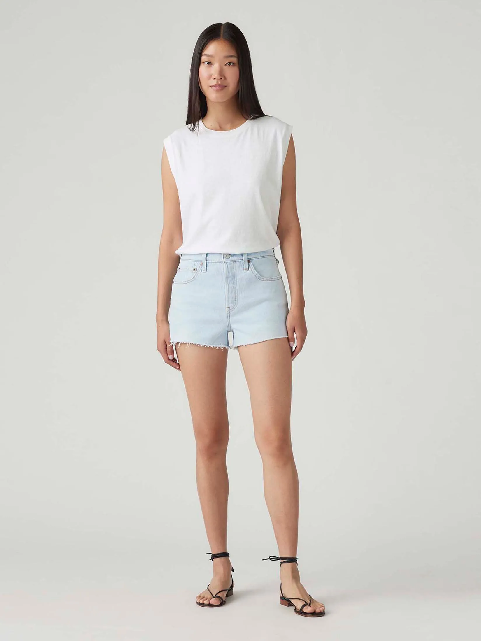 LEVI'S Women's 501® Original Mid-Thigh Shorts Light Blue