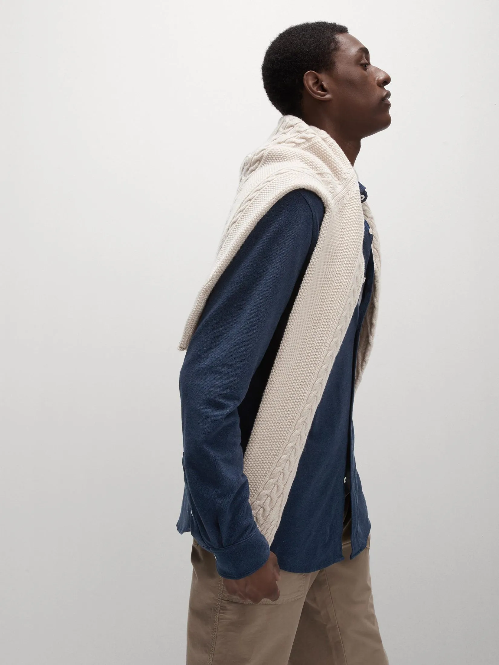 MARKS & SPENCER Men Shirt Pure Cotton Oxford Medium Navy