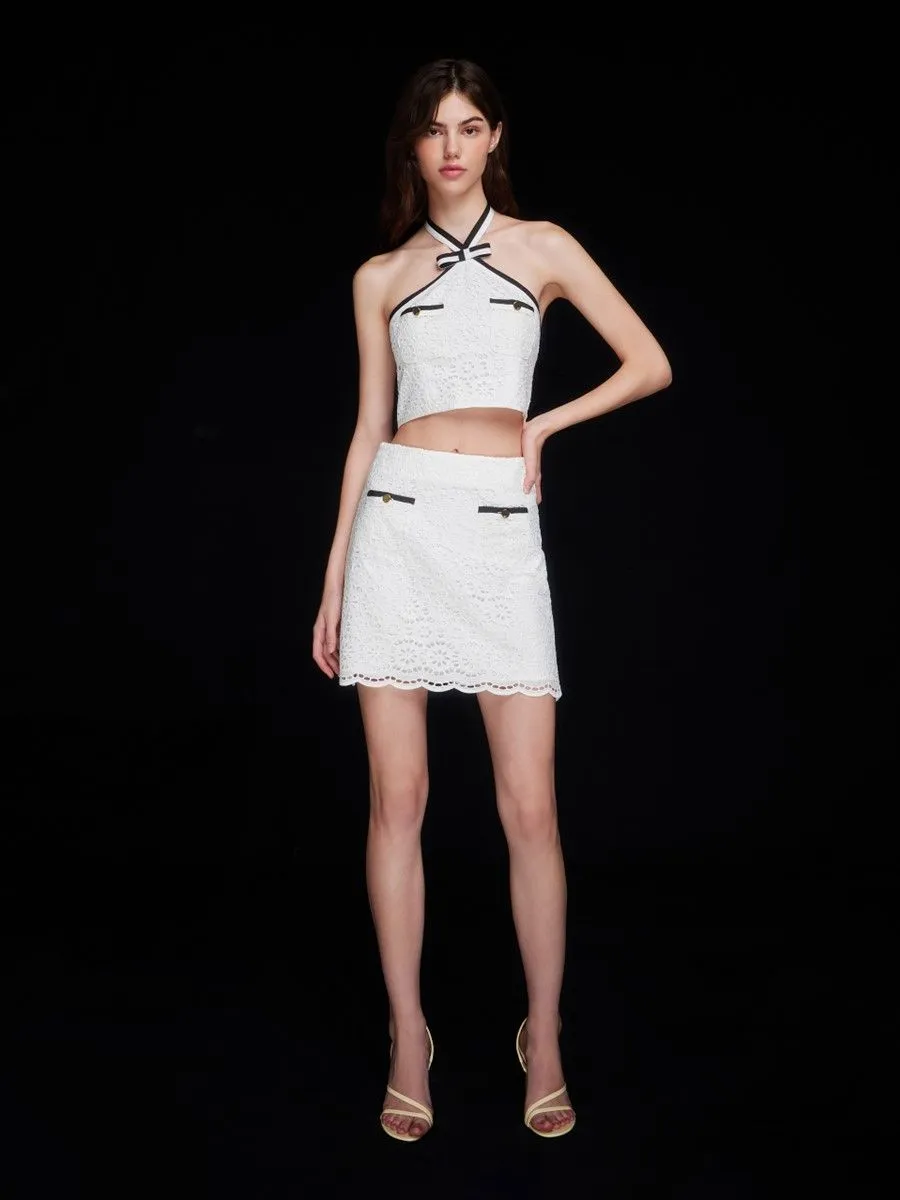 ASV (AW23) Evie Eyelet Women Mini Skirt White