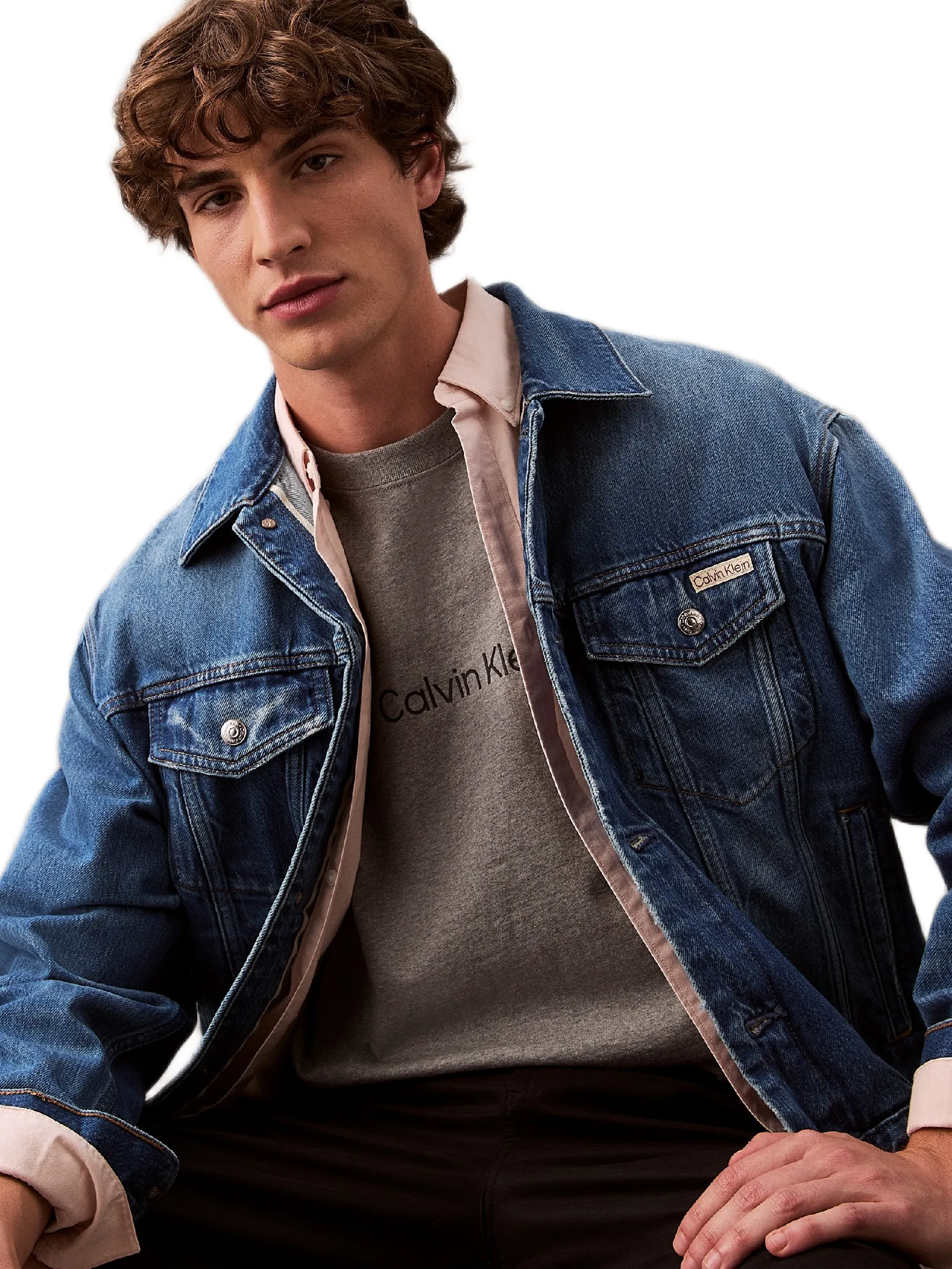 CALVIN KLEIN Men s Calvin Logo Crew Neck Tee Grey