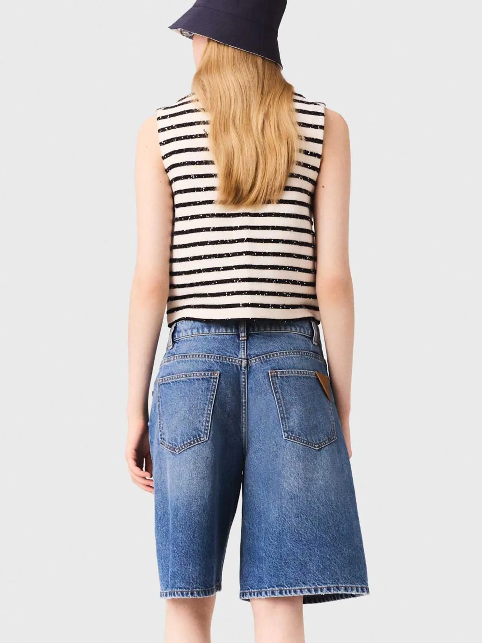 MAJE Women Cardigan Striped Wool Blend Top