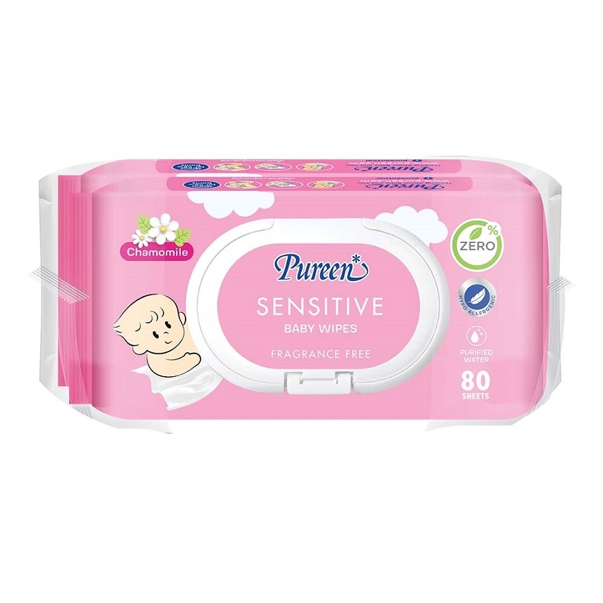 Pureen Baby Wipes Sensitive 80s Twin Pack