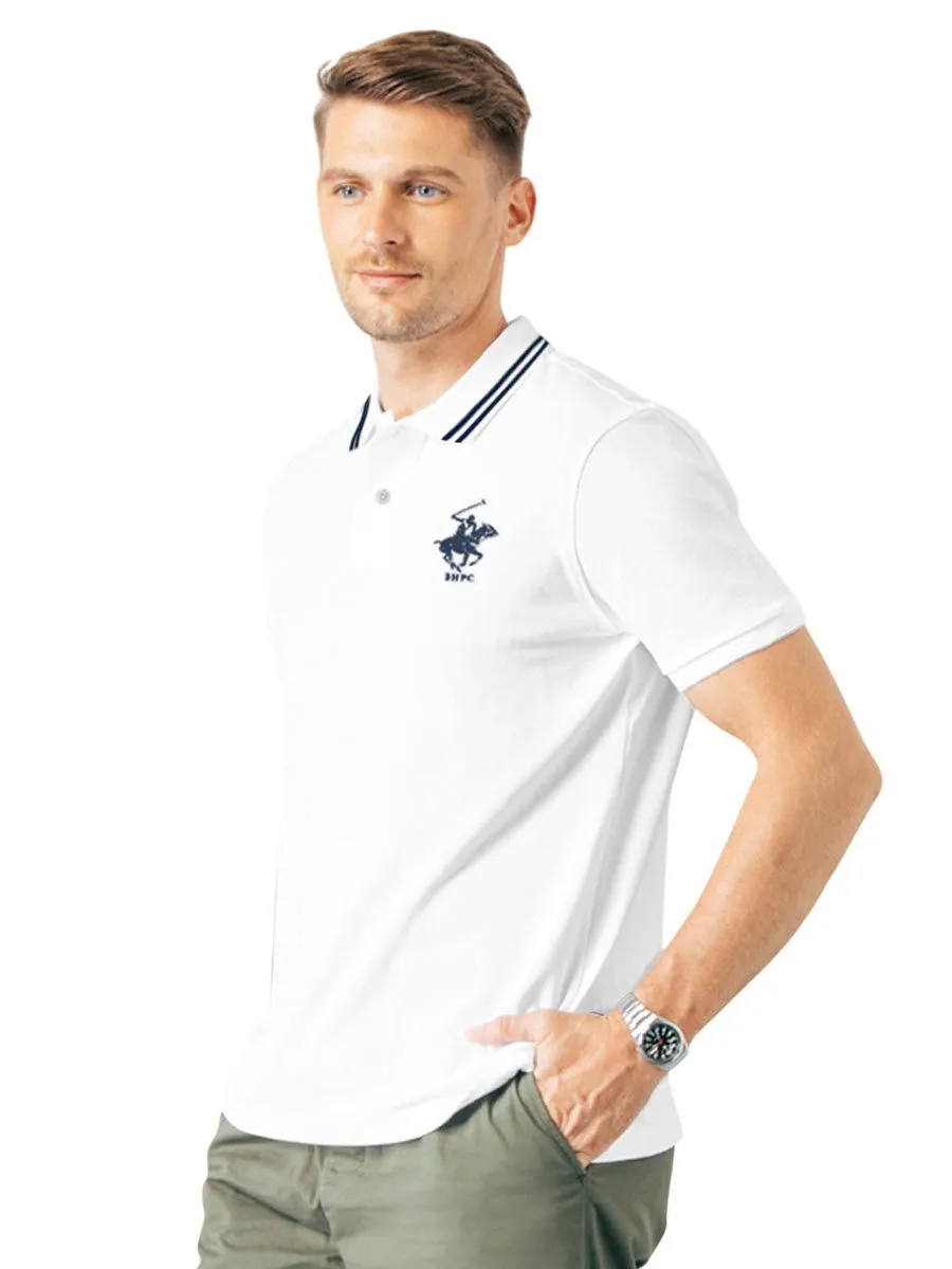 BEVERLY HILLS POLO CLUB White Men Polo Shirts Model BN2V006