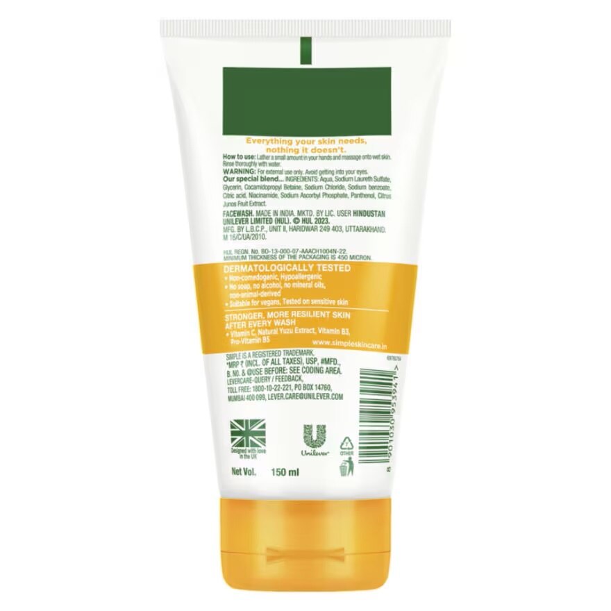 Simple Face Wash Vitamin C Glow 150 Ml.