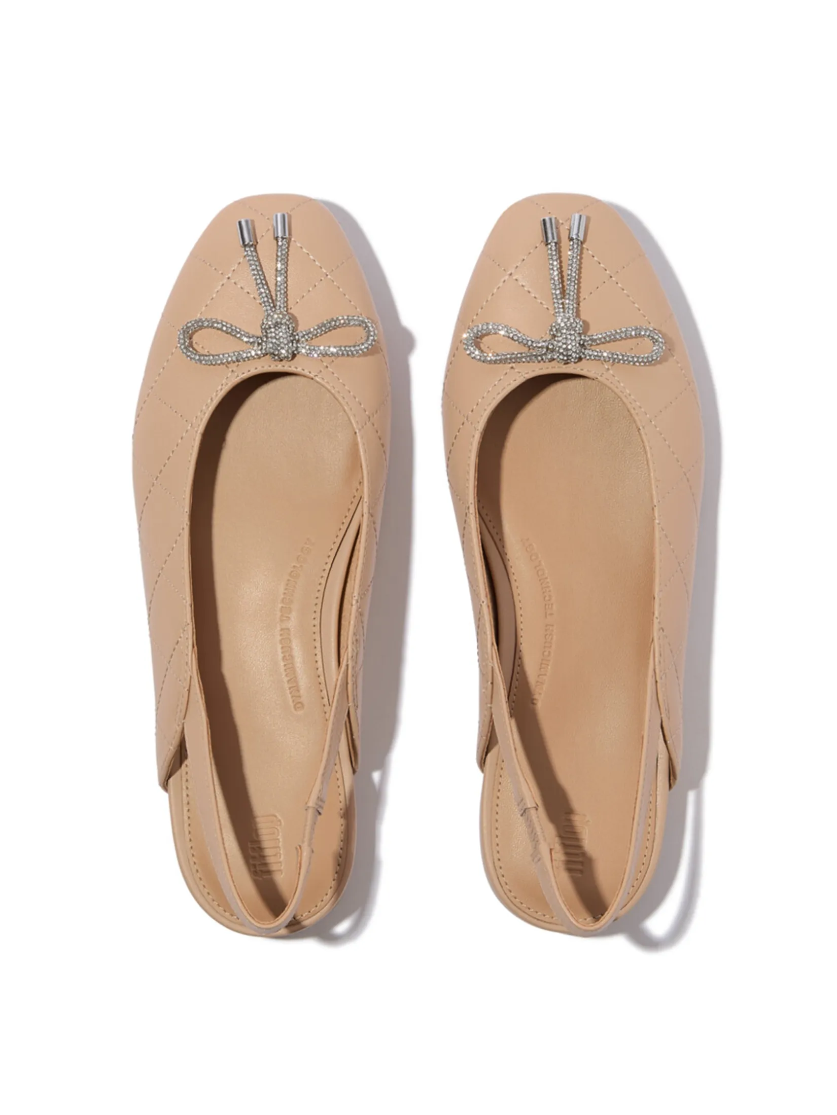 FitFlop™ WOMEN S DELICATO CRYSTAL-BOW QUILTED S BEIGE