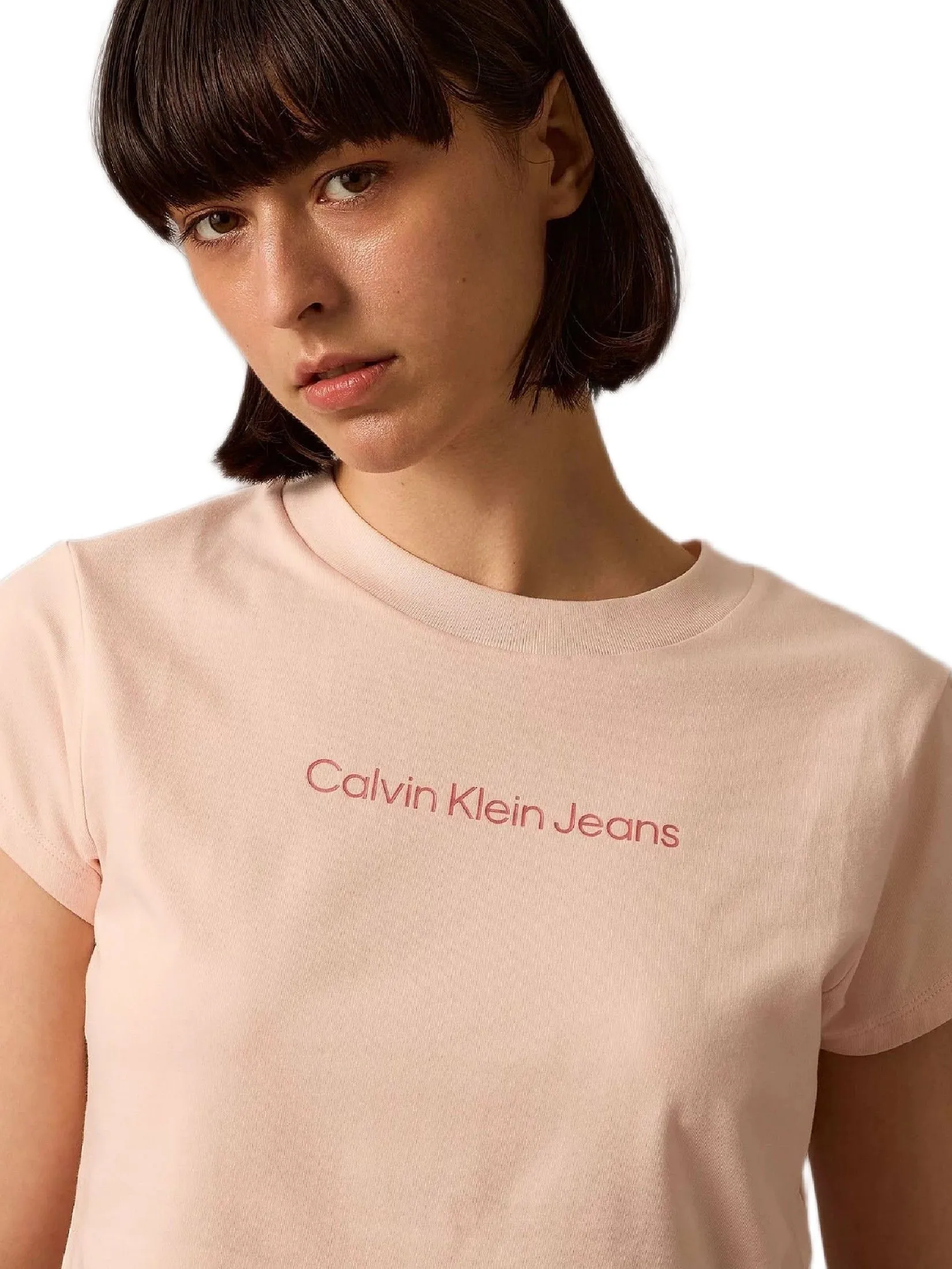 CALVIN KLEIN Women's Baby Short Sleeve T-Shirt Pink