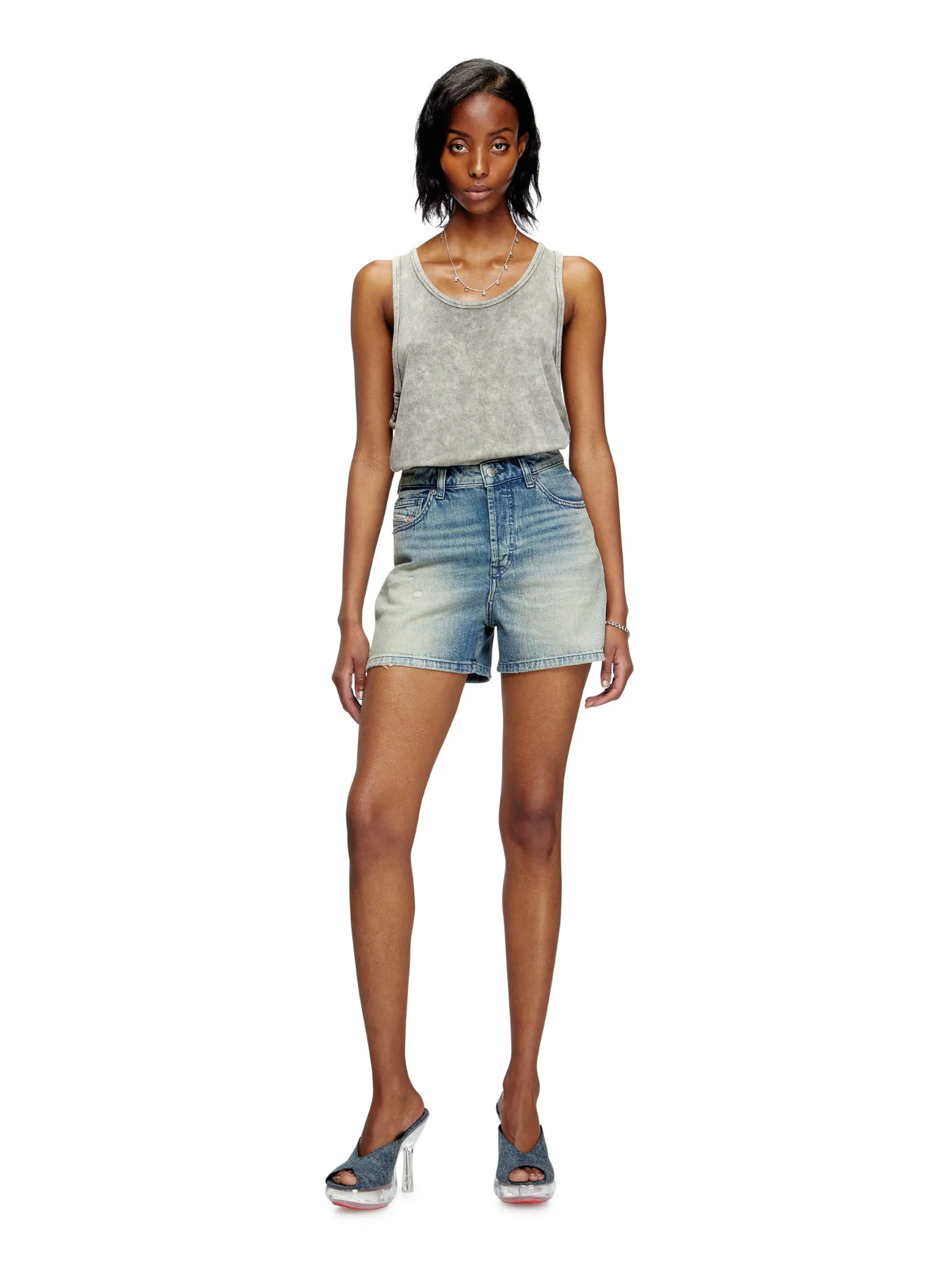 DIESEL Jeans Shorts Women DE-JIRO SHORTS Blue