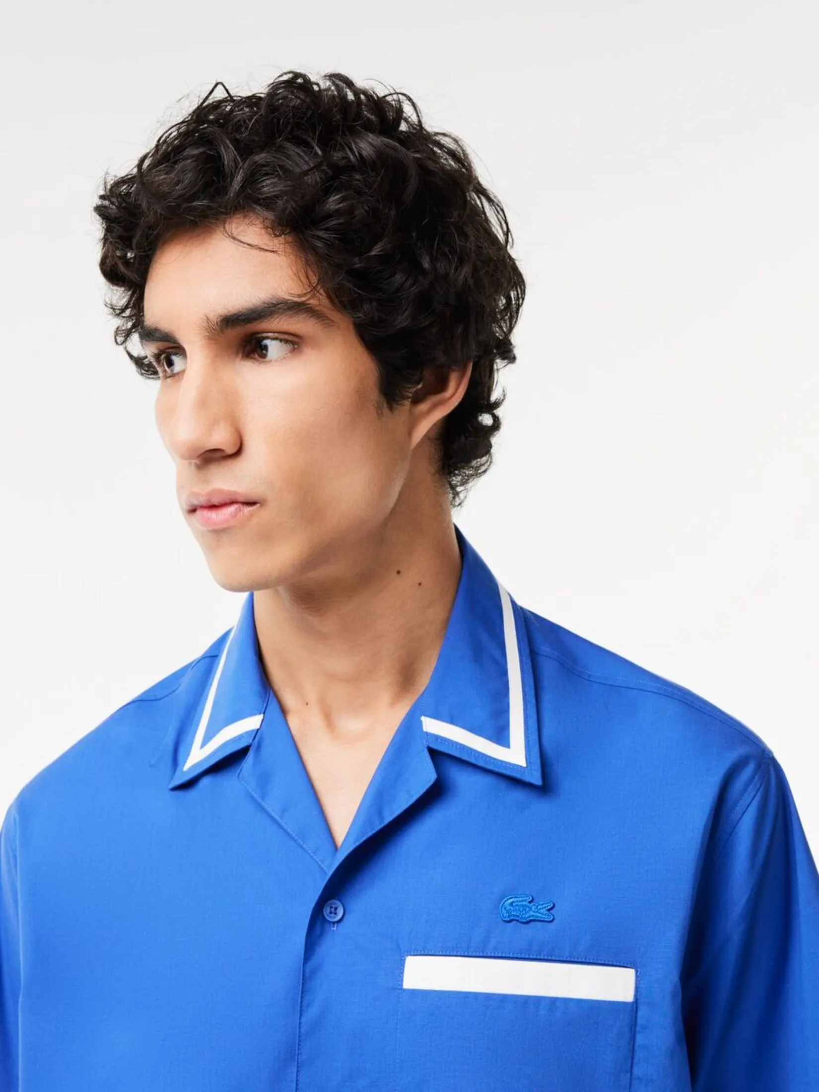 LACOSTE Lacoste Back Print Cotton Twill Shirt Blue