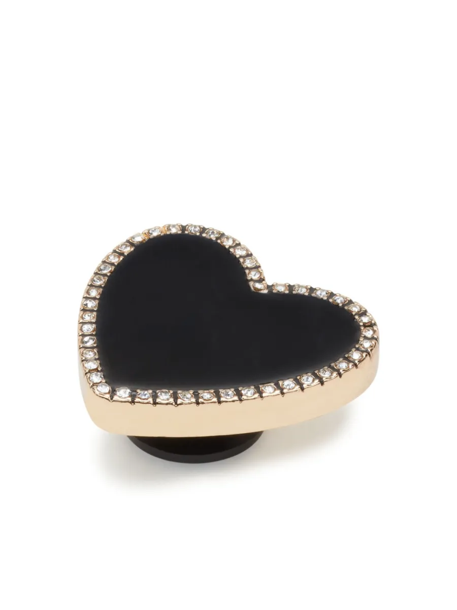 CROCS JIBBITZ™ BLACK HEART WITH GOLD OUTLINE