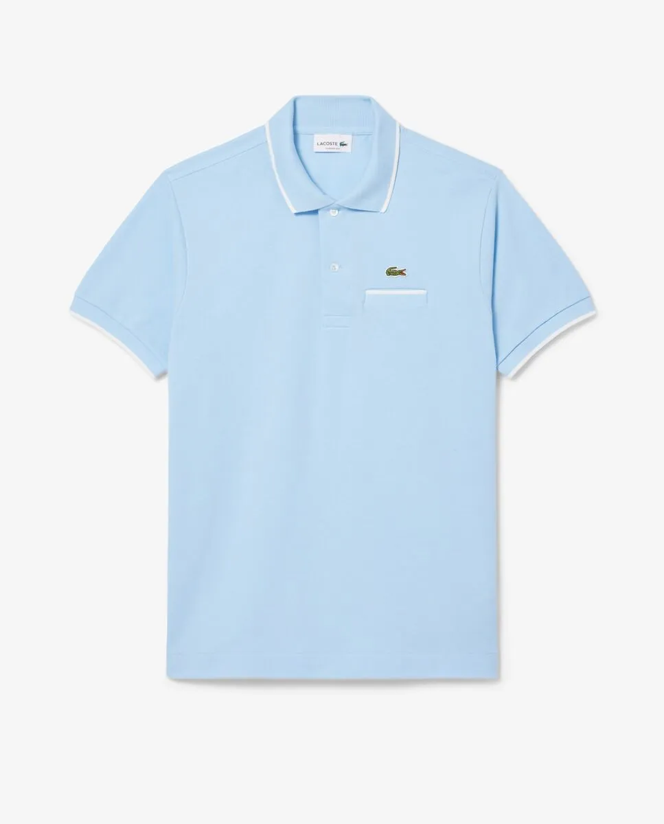 LACOSTE Classic Fit Pocket Accent L.12.12 Polo Shirt Blue