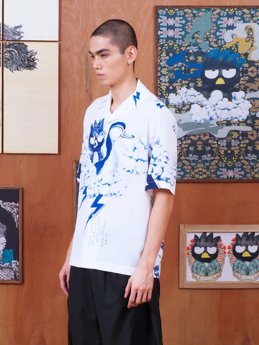 PEDZ MEN HAWAII SHIRT SHORT SLEEVES PRINTED NAVY STORM WHITE