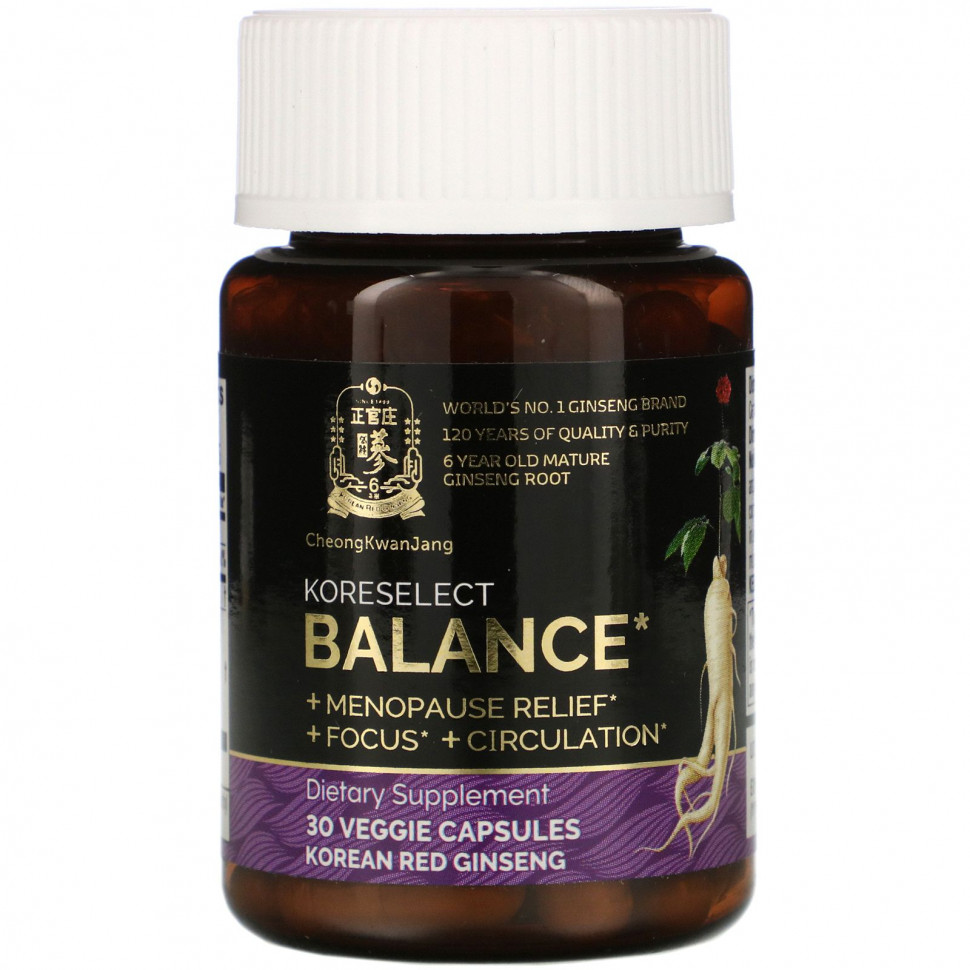 Cheong Kwan Jang, Koreselect, Balance, 30 растительных капсул