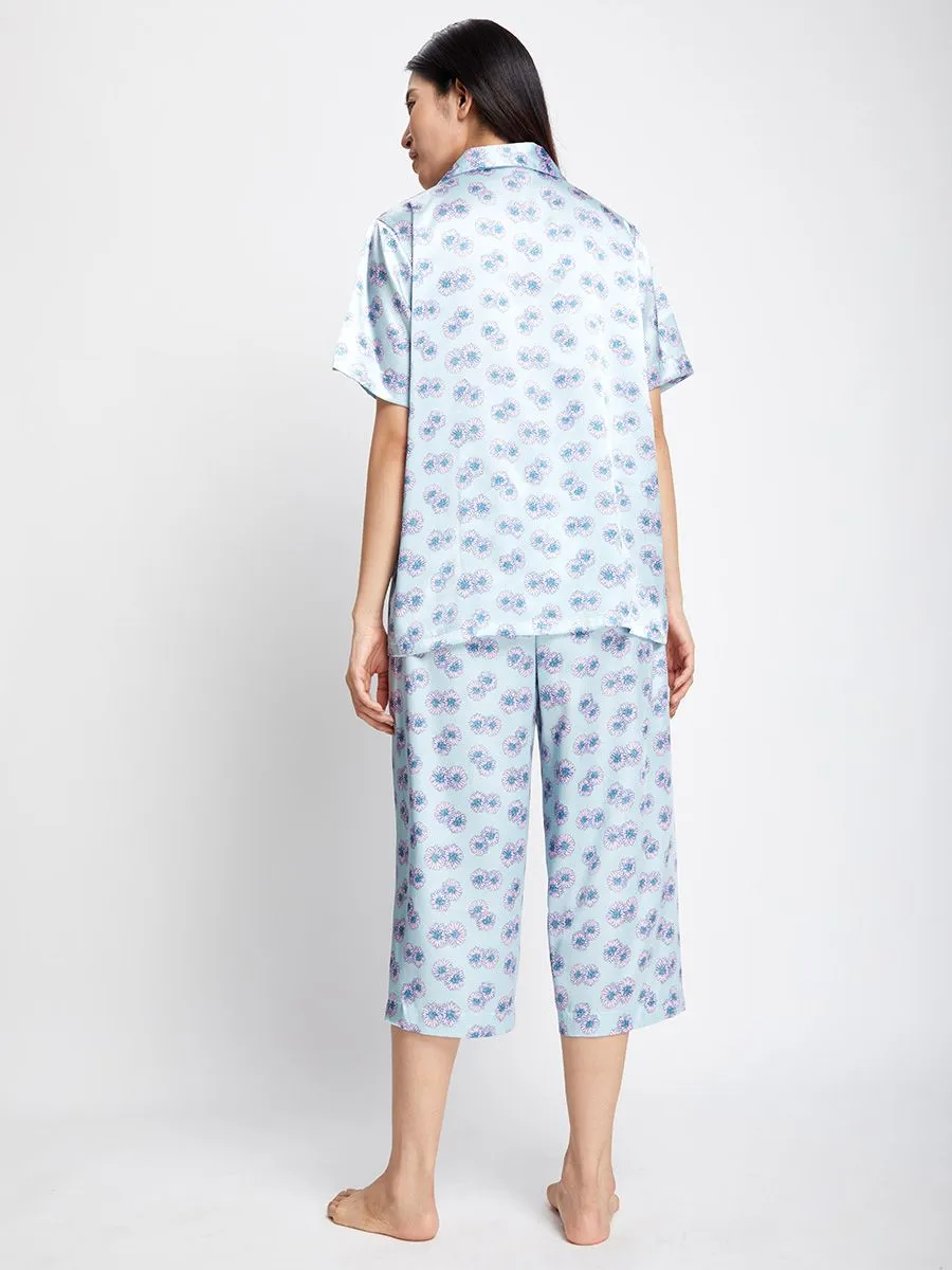 ELIZABETH Women Pajamas Shirt + Pants with Printed Green