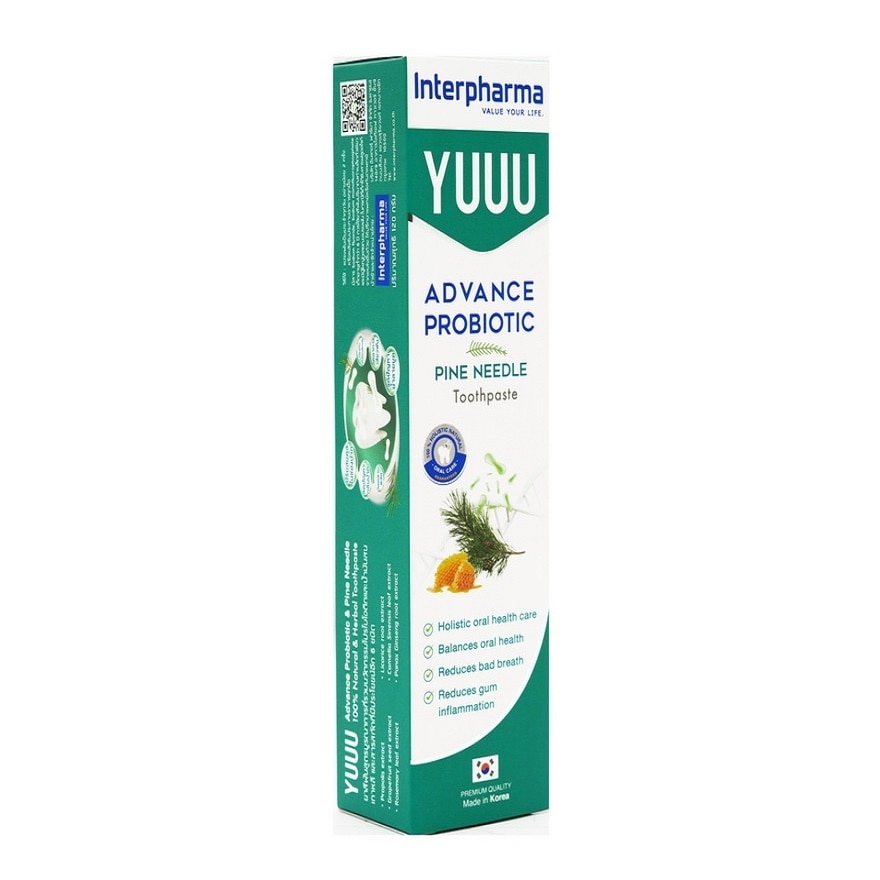 YUUU Toothpaste Advance Probiotic  Pine Needle 120 G.