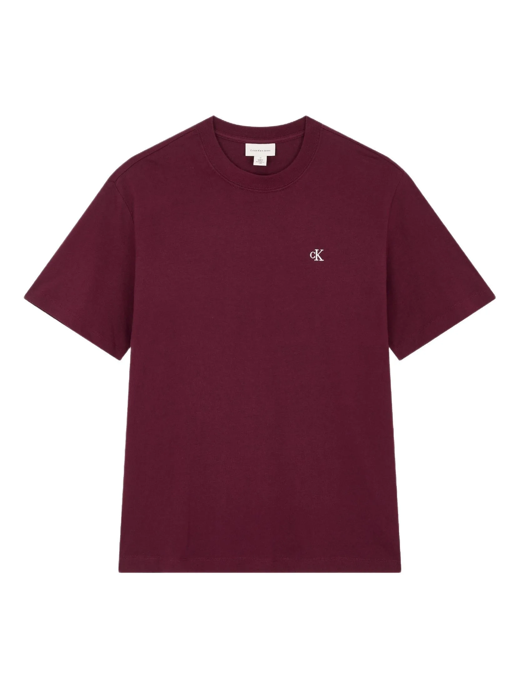 CALVIN KLEIN Men's Easy Fit Archive Logo Short Sleeve T-Shirt Burgundy