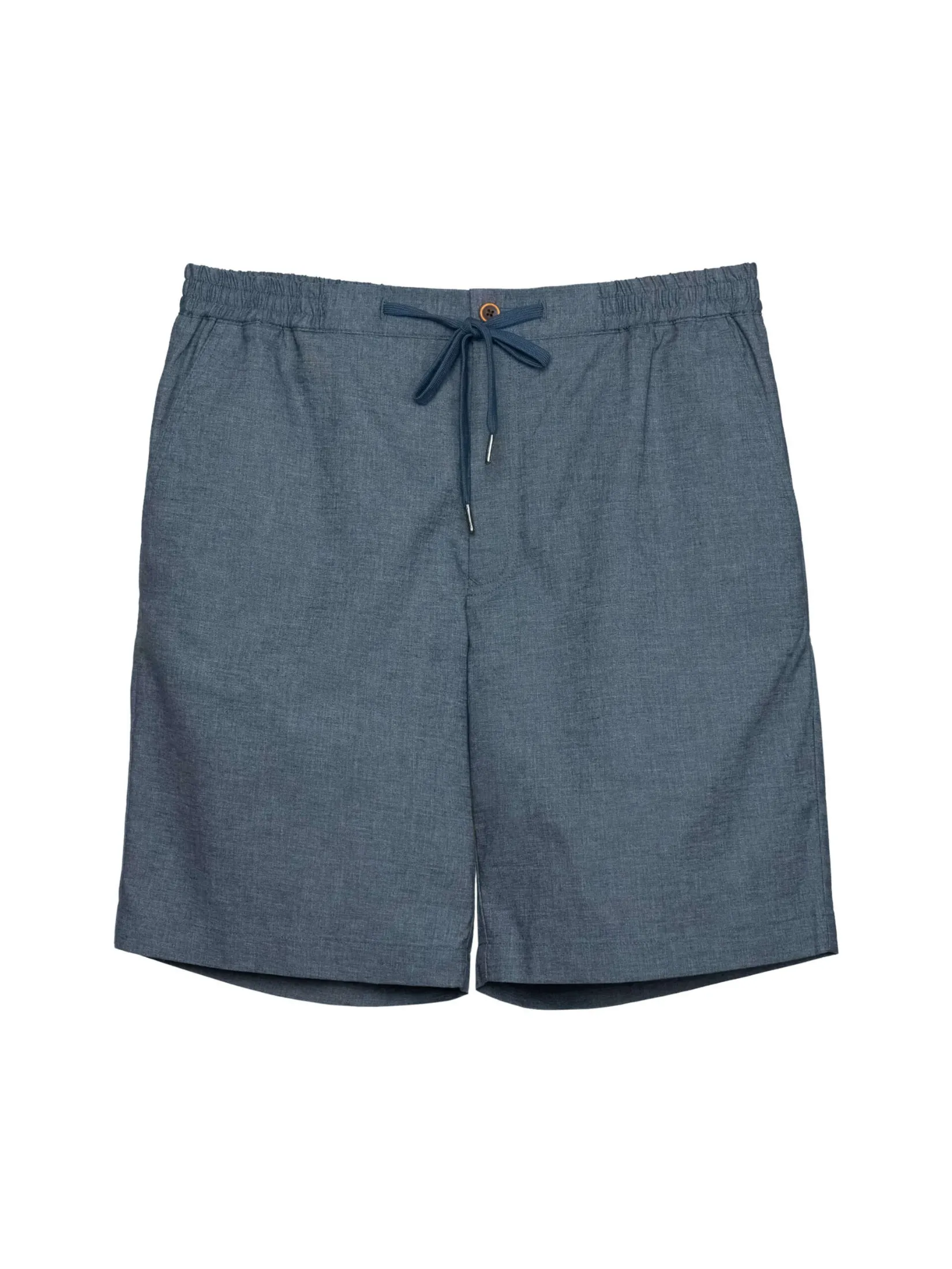 TAKEO KIKUCHI MEN NAVY STRETCH BLENDED HEMP SUMMER SHORTS