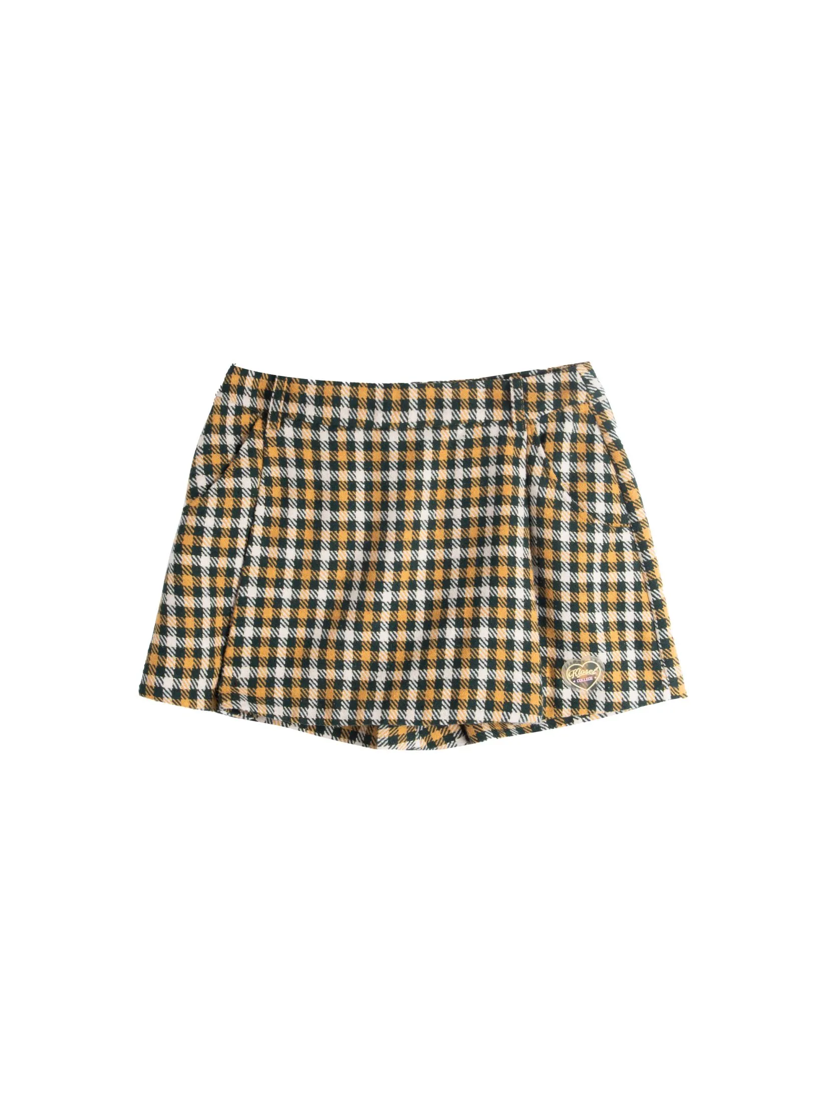 KLOSET (LS2-24) Women Kloset Varsity Tartan Skort Green
