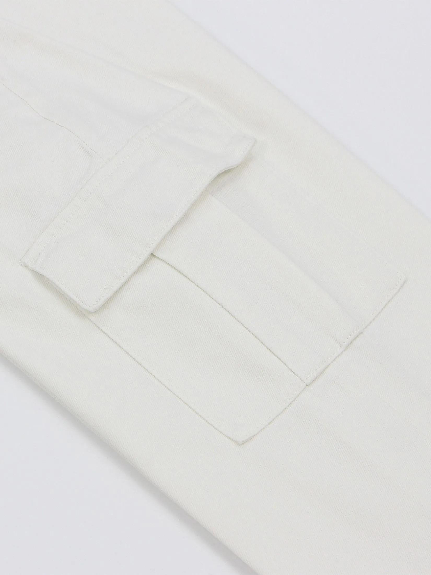 GIORDANO Men's Relaxed Denim Cargo Pants (Blue Classics) White Denim