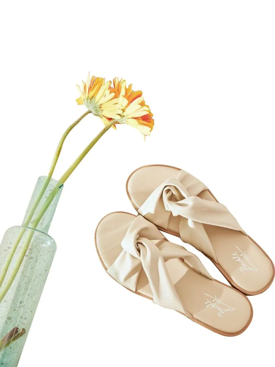 BUCKLE ME Sandals Ribbon BM15-IVORY Ivory