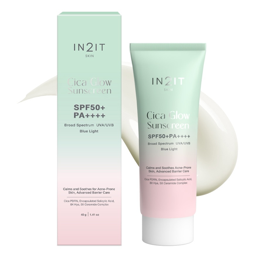 In2It Cica Glow Sunscreen SPF50+ PA++++ 40g. - white