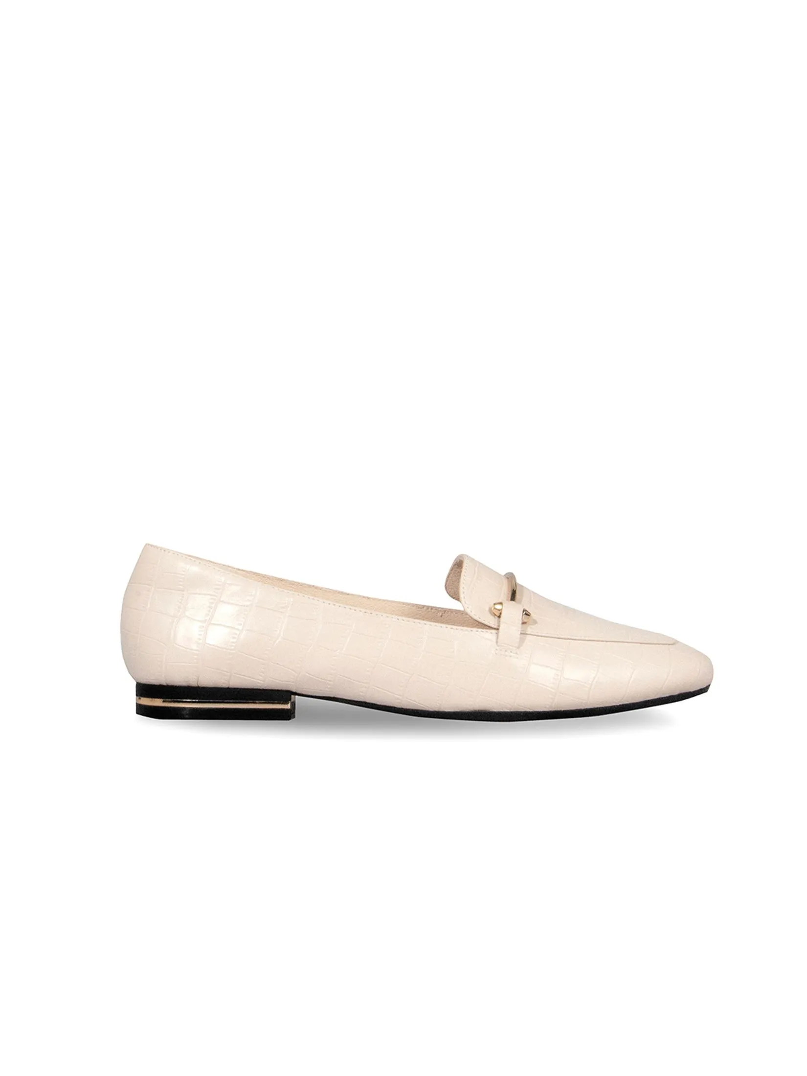 KENNETH COLE WOMEN FLATS ABIGAIL LOAFER / WHITE/CROC