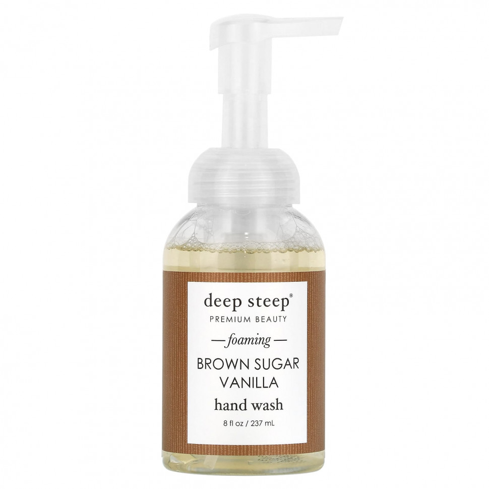 Deep Steep, Пенящееся мыло для рук, коричневый сахар и ваниль, 237 мл (8 жидк. Унций)