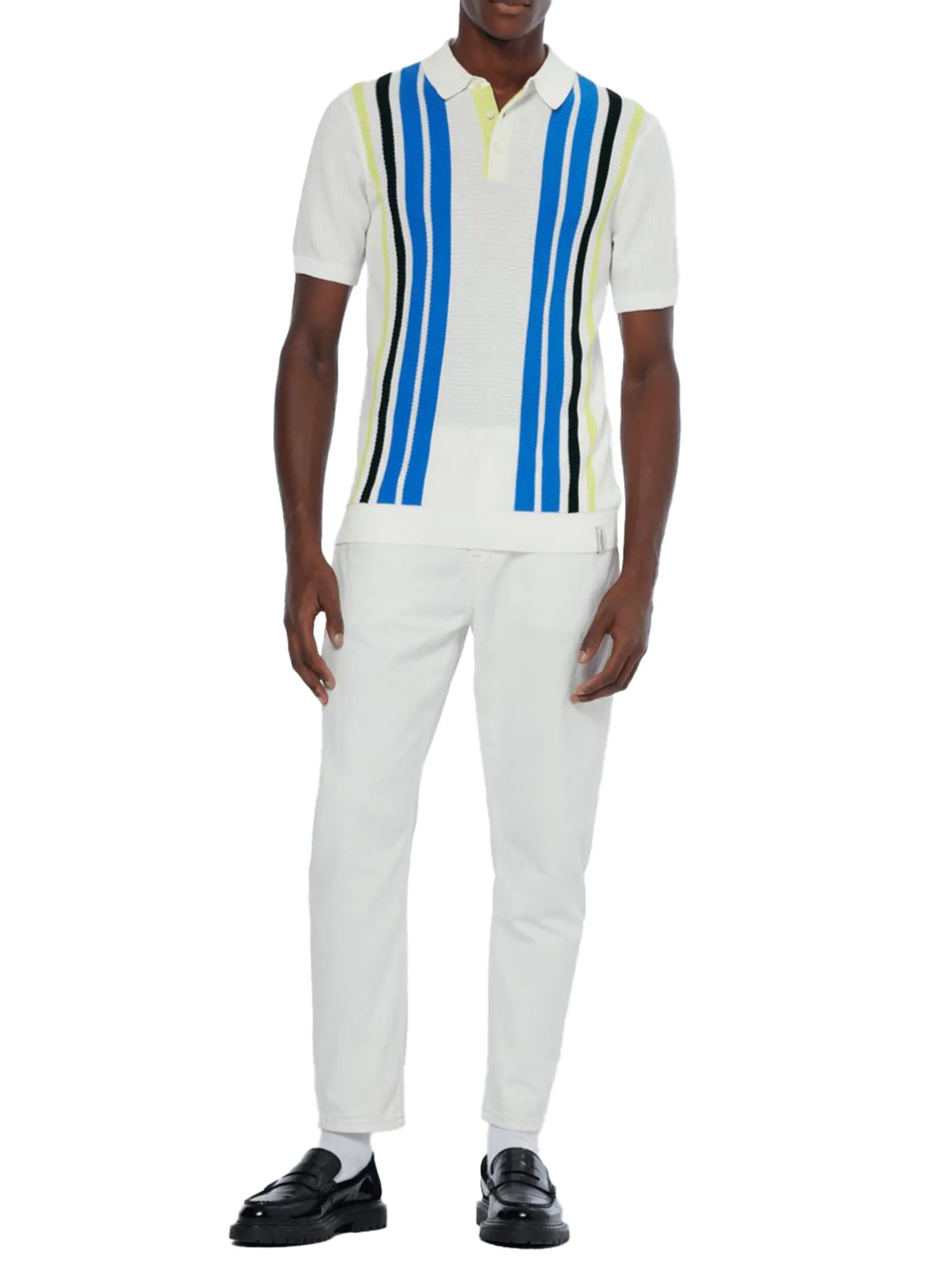 SCOTCH&SODA Men Polo Structured Knit Striped