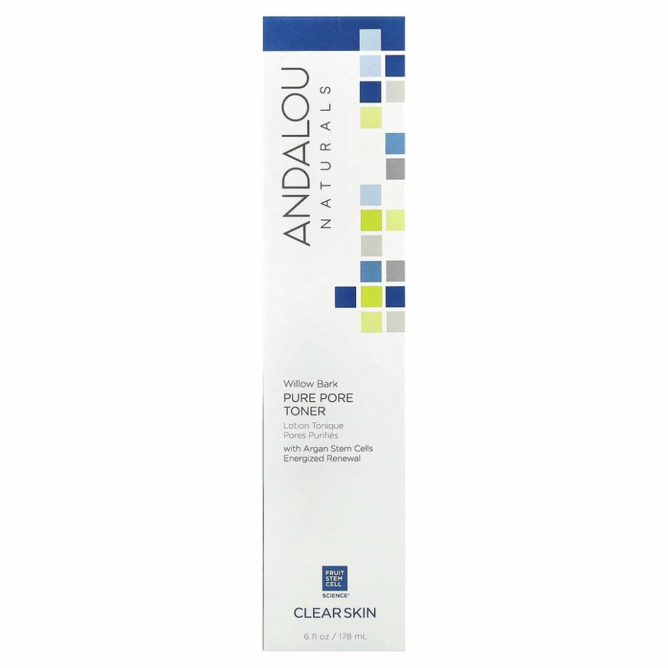 Andalou Naturals, тоник для очищения пор, ивовая кора, 178 мл (6 жидк. унций)