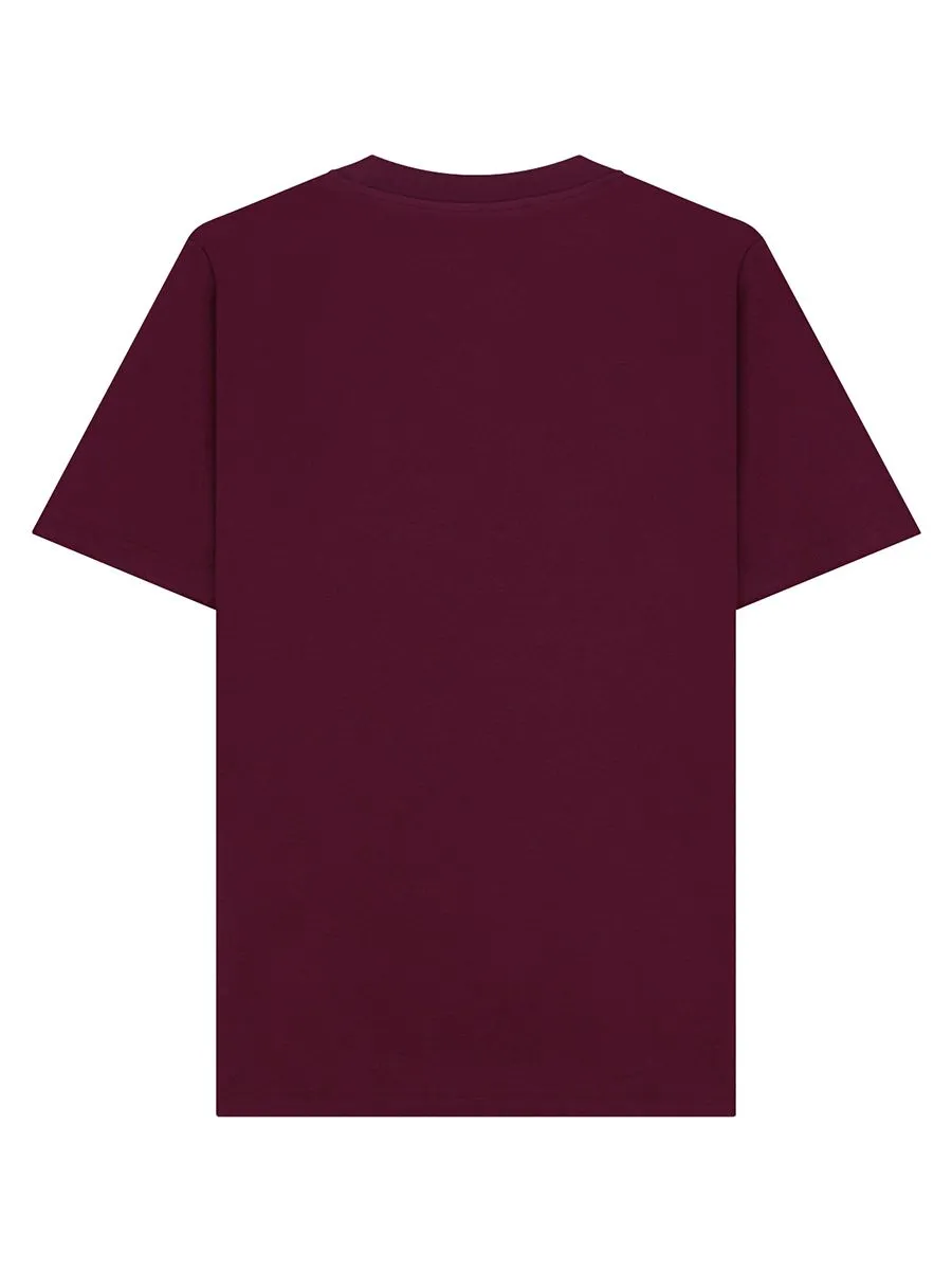 GIORDANO Men's Interlock Embroidery Tee (Liquid Touch)  Burgundy red