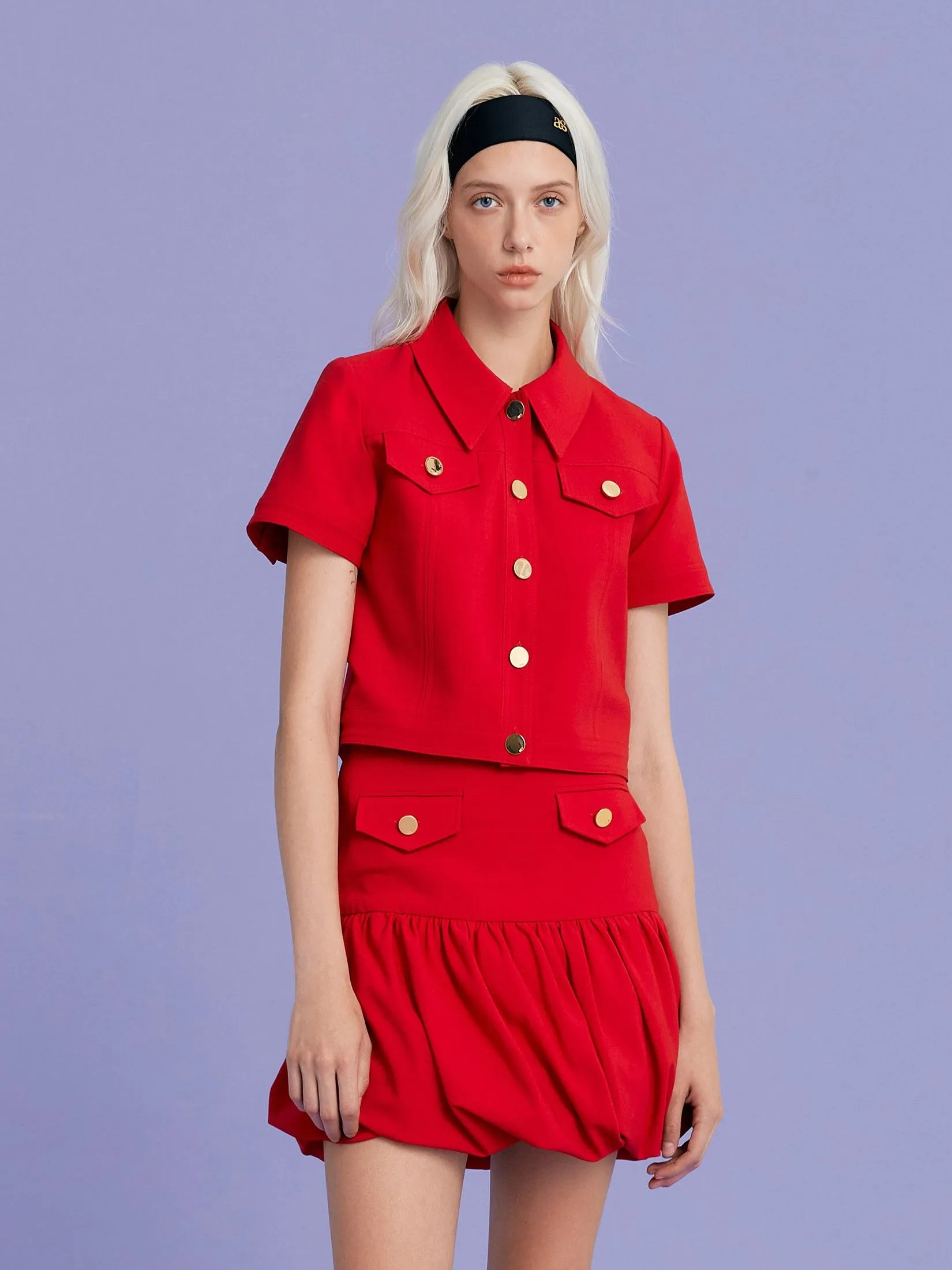 ASV (AW24)Caily Cropped Women Shirt Red