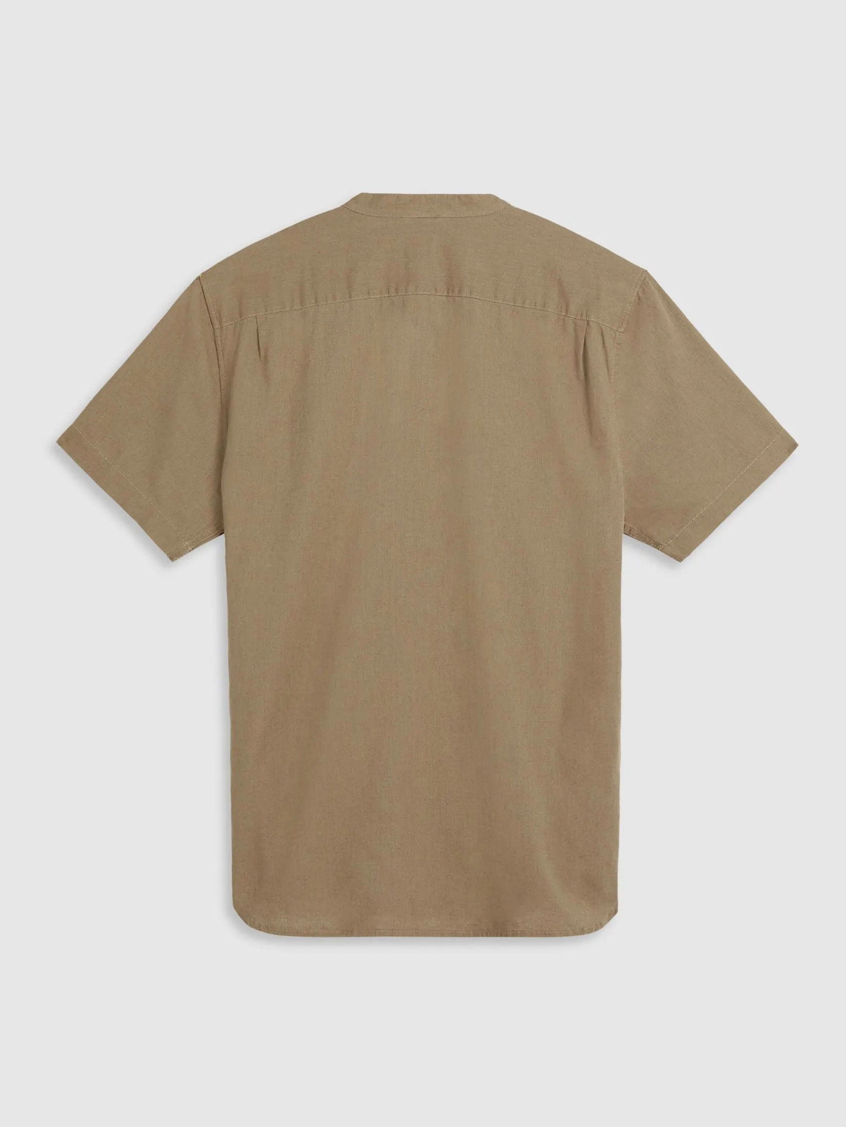 LEVI'S Men's Short-Sleeve Banded Collar Shirt Tan