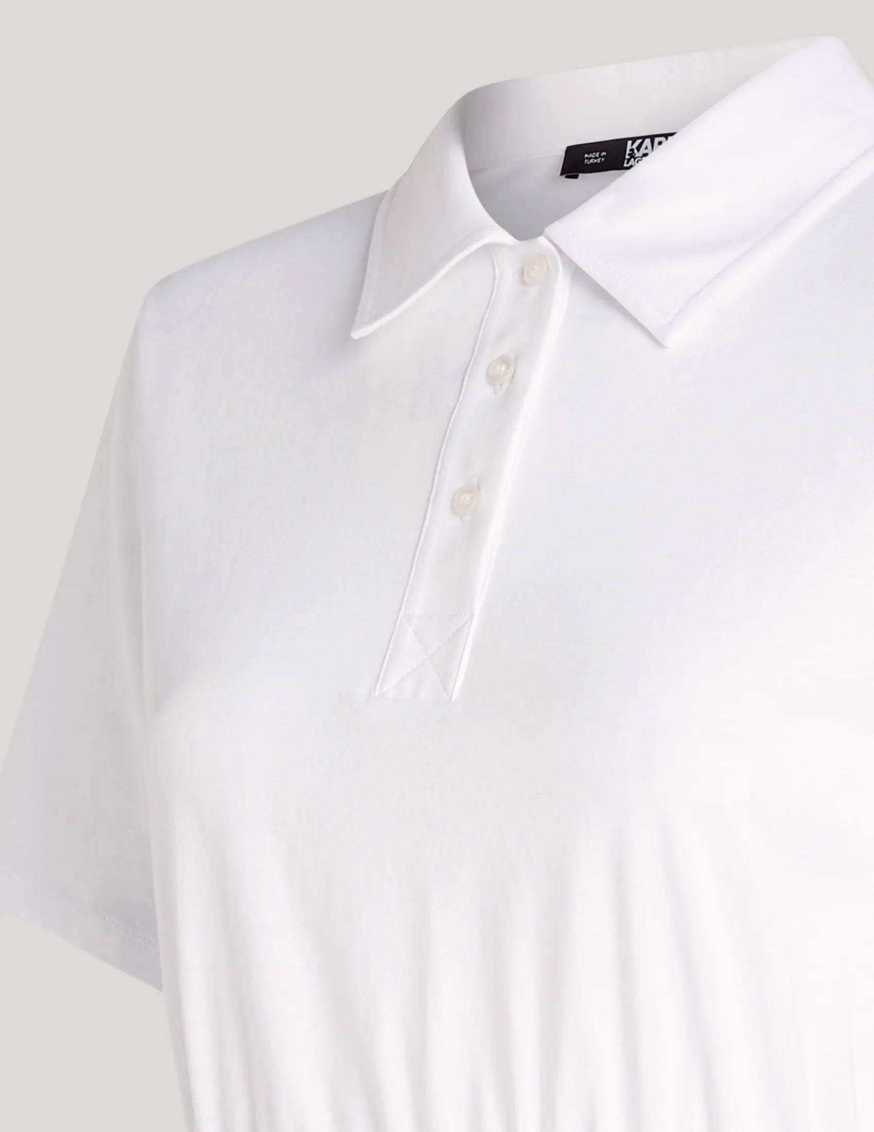 KARL LAGERFELD RTW-1 LOGO TAPE  WOMEN SHIRT DRESS WHITE